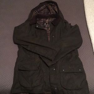 Barbour Jacket with fleece liner and hood, size 8